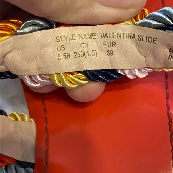 Kate Spade Red and Gray Braided Strap sandals size 8.5 excellent condition - Picture 11 of 12